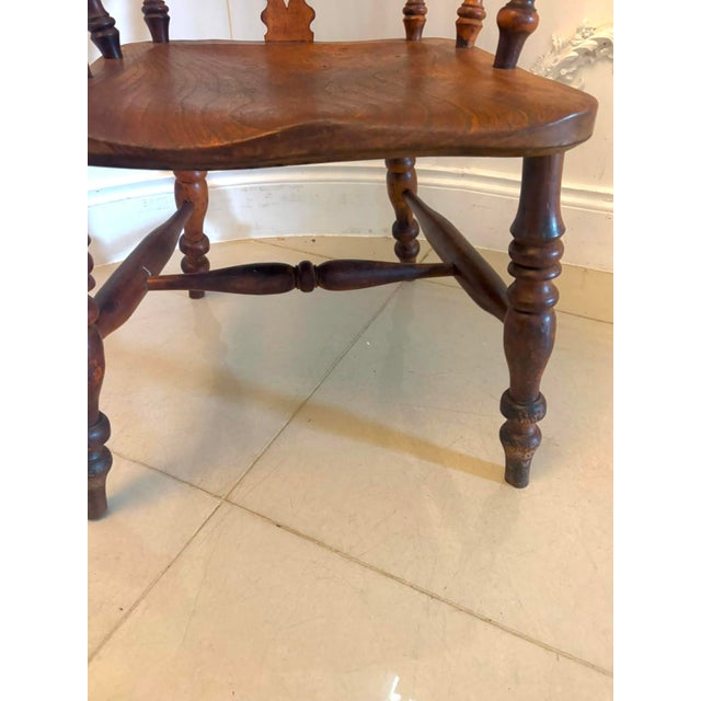 Antique English Yew Wood Windsor Hoop Back Armchair, 1860 For Sale - Image 13 of 15