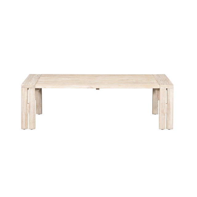Modern Paradiso Teak Outdoor Natural Look Coffee Table For Sale - Image 3 of 6