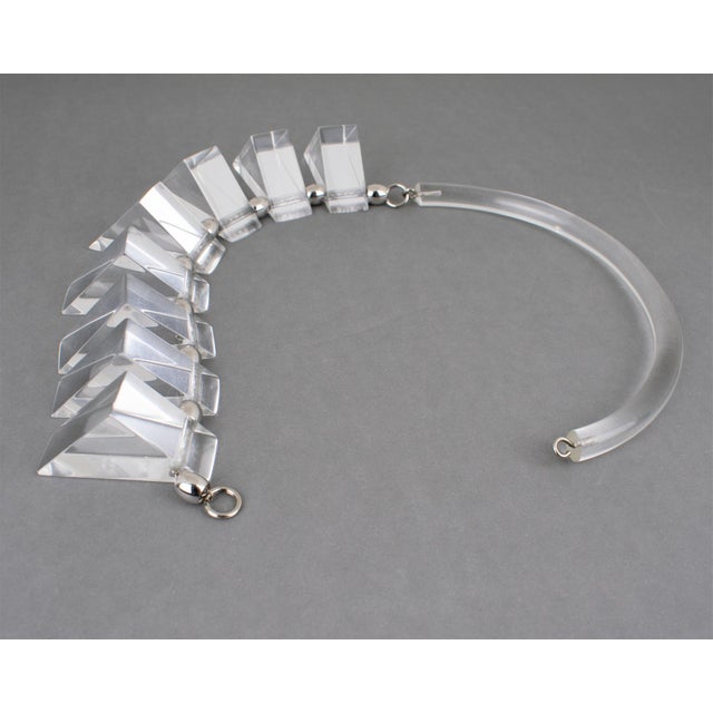 Judith Hendler Clear Acrylic Neck-Ring Choker Necklace For Sale - Image 10 of 18