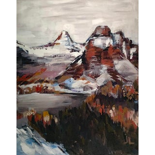 Acrylic Abstract Lanscape Original "Clay and Snow" For Sale