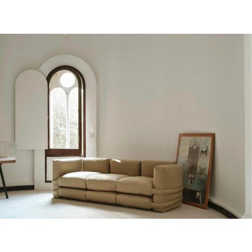 Corner UV Pro Beige Cushion Sofa in Leather by Muller Van Severen for BD Barcelona For Sale - Image 9 of 13