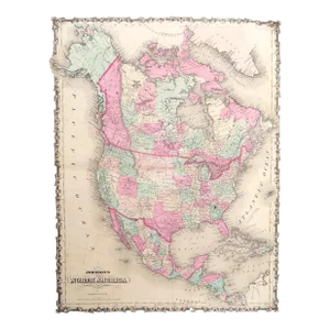 1864 Johnson's North America Map by Alvin Jewett Johnson & Benjamin P Ward, Published New York
