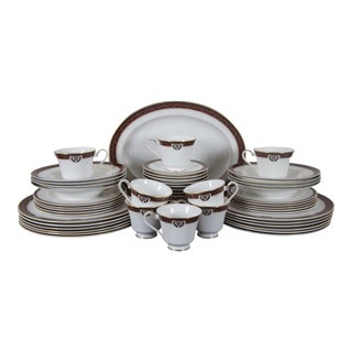 Royal Doulton Regal Crest English Bone China Dinnerware Set - 57 Pieces For Sale