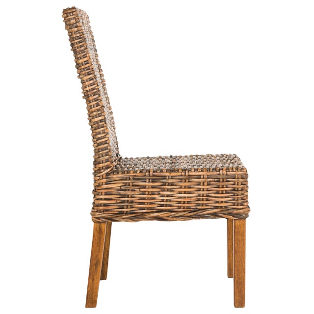 Alisa 18''H Rattan Side Chair in Brown - a Pair For Sale - Image 4 of 11