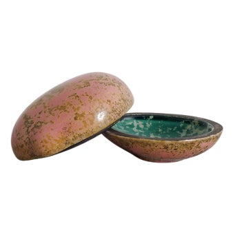 Swedish Mid-Century Decorative Pink Ceramic Box, 1940s For Sale