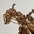 Standout vintage bouquet composed with Chinese hand carved gilt wood lotus leaves set in a Korean celadon porcelain vase...