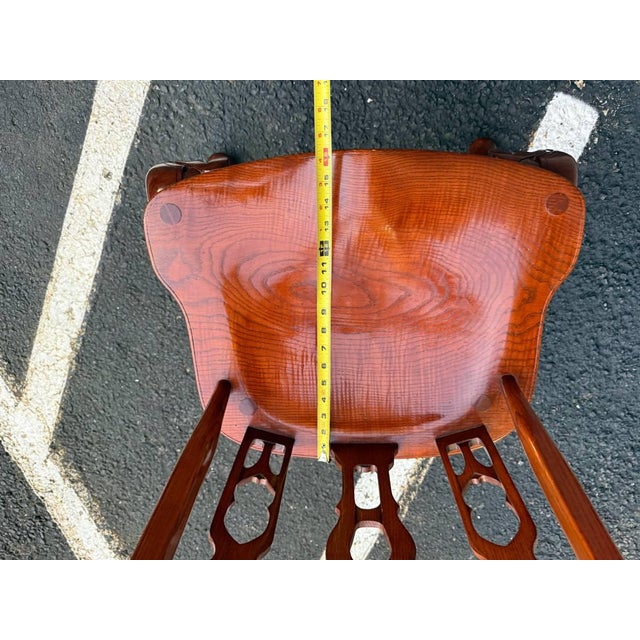 Vintage Gothic Strawberry Hill Windsor Steeple Back Dining Chairs For Sale - Image 10 of 11
