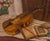 Realism 20th Century School, Violin Still Life, Oil on Canvas For Sale - Image 3 of 8