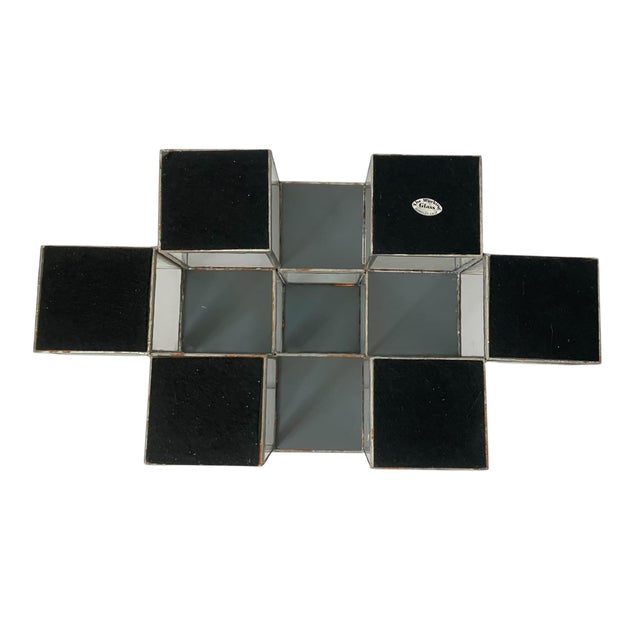 Glass Beveled Leaded Glass Mirror 11 Cube 3 Tier Tealite Votive Candle Holder by the Working Glass, Berkeley, Ca For Sale - Image 7 of 7