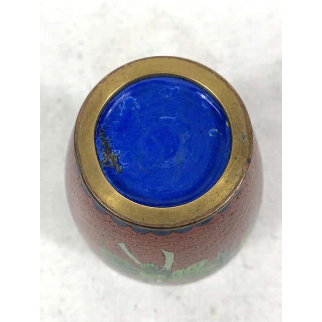 Vintage Cloisonne Vase on Stand For Sale - Image 10 of 11