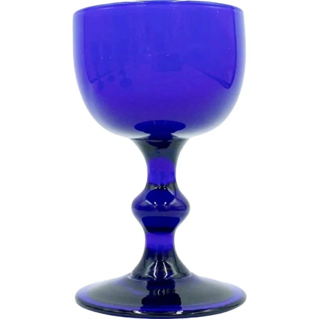 Carlo Moretti Vintage Carlo Moretti Mid-Century Italian Cobalt Blue Cordial Cocktail Glasses- Set of 6 For Sale - Image 4 of 13