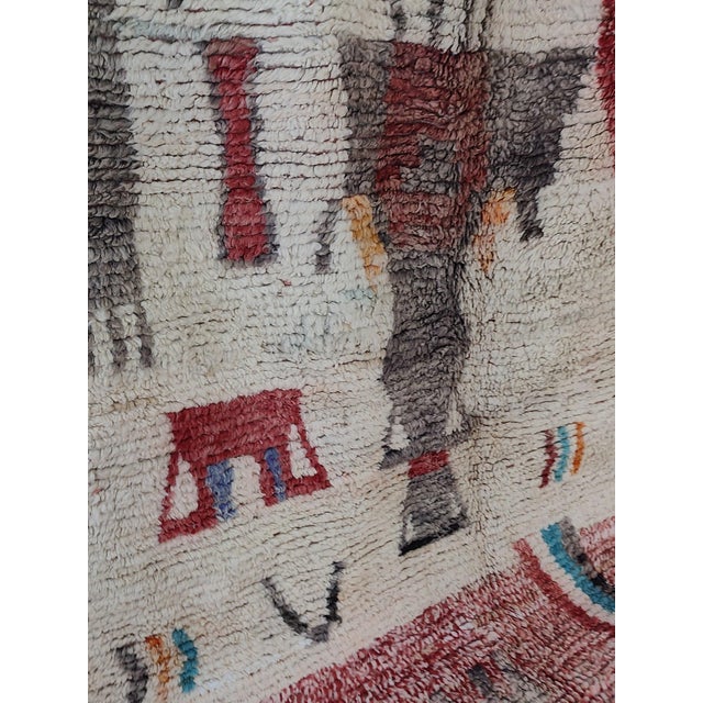 Boujaad Tribal Burgundy Wool Moroccan Area Rug For Sale - Image 10 of 13
