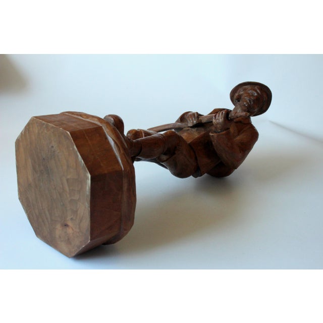1930s - Antique Handcarved Wooden Sculpture of a Hunter For Sale - Image 9 of 10