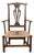 Antique Country Chippendale Rush Seat Armchair For Sale