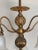 Antique Steuben Style Brass 5-Armed Chandelier For Sale In Minneapolis - Image 6 of 16