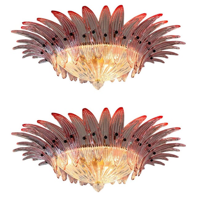 Mid-20th Century Pink Murano Chandelier, 1970s, Set of 2 For Sale - Image 12 of 18