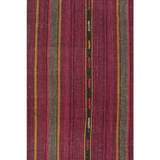 Tribal 1950s Vintage Palas Persian Kilim in Pink and Ochre Stripes, From Rug & Kilim - 2'11''x10'11'' For Sale - Image 3 of 7