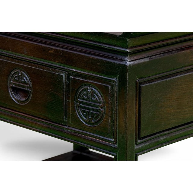 Late 20th Century Vintage Chinese Altar Style Rosewood Finish End Table With Shou Emblems For Sale - Image 5 of 8
