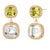 Syna Yellow Gold Peridot and Rock Crystal Diamond Earrings, a Pair For Sale