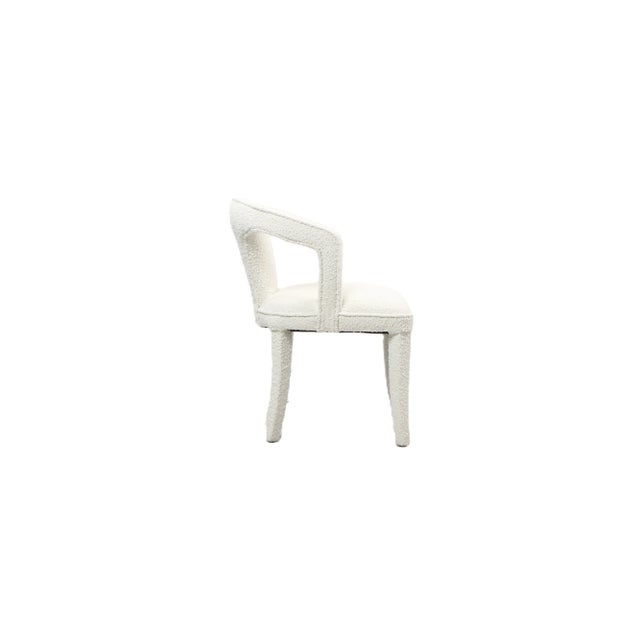 Swift Boucle Dining Armchair Chair in White For Sale - Image 4 of 8