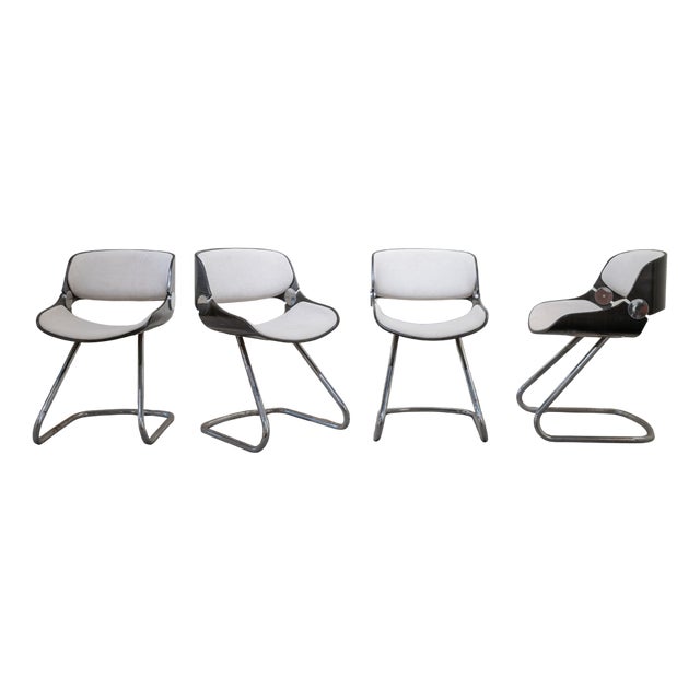 Space Age Dining Chairs attributed to Eugen Schmidt for Soloform, Germany, 1960s, Set of 4 For Sale