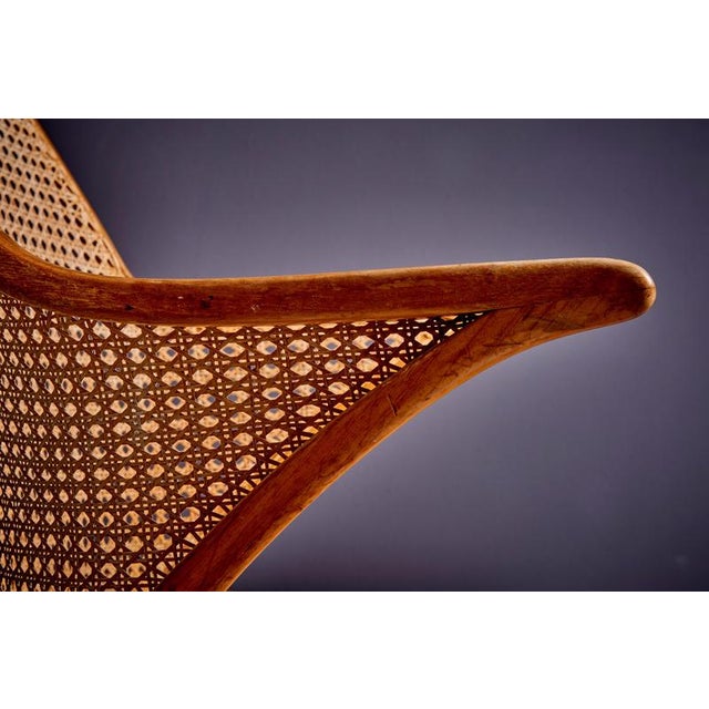 Armchair with Vienna Cane Weaving attributed to Frits Schlegel, 1940s For Sale - Image 8 of 13