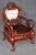 Pair Vintage Chinese Carved Mahogany and Marble Back Arm Chairs For Sale - Image 11 of 16