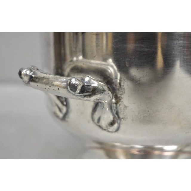 Vintage English Regency Style Silver Plated Low Champagne Chiller Ice Bucket For Sale - Image 14 of 16
