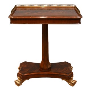 Regency Side Table in Mahogany and Brass For Sale