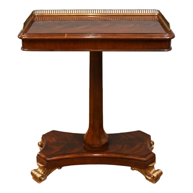 Regency Side Table in Mahogany and Brass For Sale