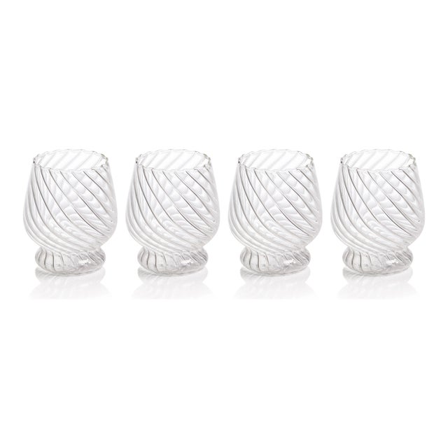 Glass Rialto Twisted Optic Glass Tumblers, Set of 4 For Sale - Image 7 of 7