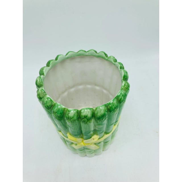 1960s Vintage Ceramic Asparagus Vase For Sale - Image 5 of 6