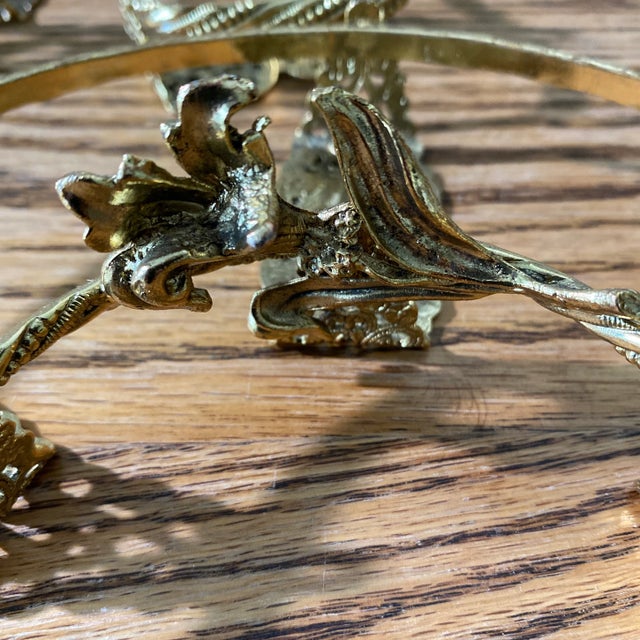 60’s Hamilton Sterling 24kt Gold Plated Crystal West German Dresser Dish For Sale - Image 9 of 13