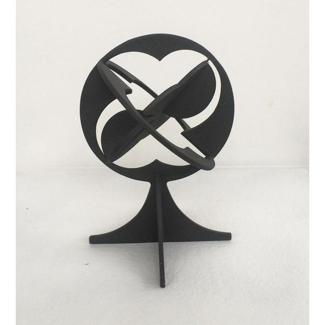 Roberto Vecchione, Black Abstract Il Mondo Sculpture, 1980, Lacquered Pewter For Sale - Image 10 of 18