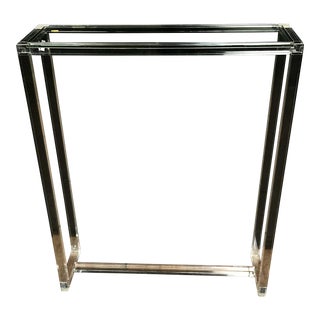 Interlude Ava Small Lucite With Glass Top Console Table For Sale