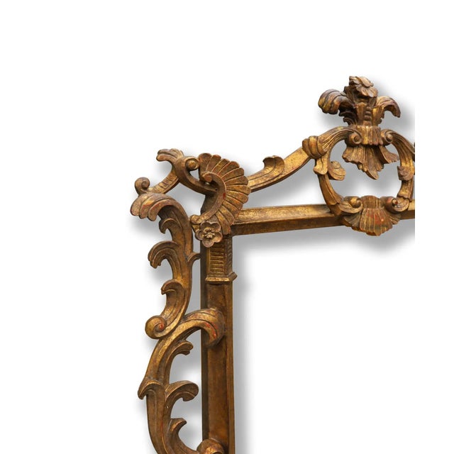 Late 20th Century Vintage Rococo Carved and Gilded Wooden Wall Mirror For Sale - Image 5 of 10