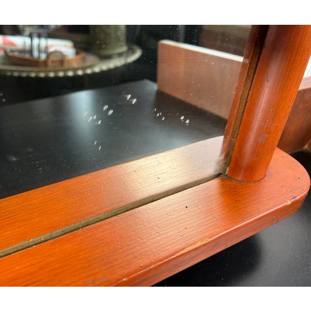 Vintage Mid Century Modern Sculptural Wood Wall Mirror For Sale In Providence - Image 6 of 10