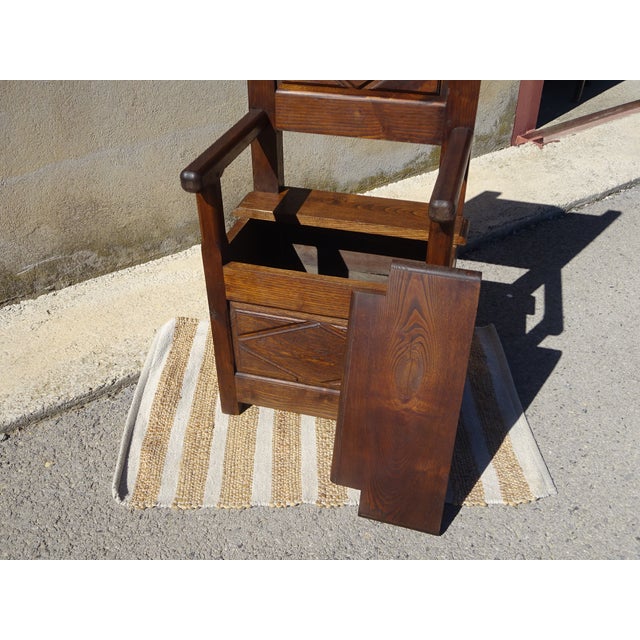 Louis XIII Wooden Chest Armchair For Sale - Image 5 of 17