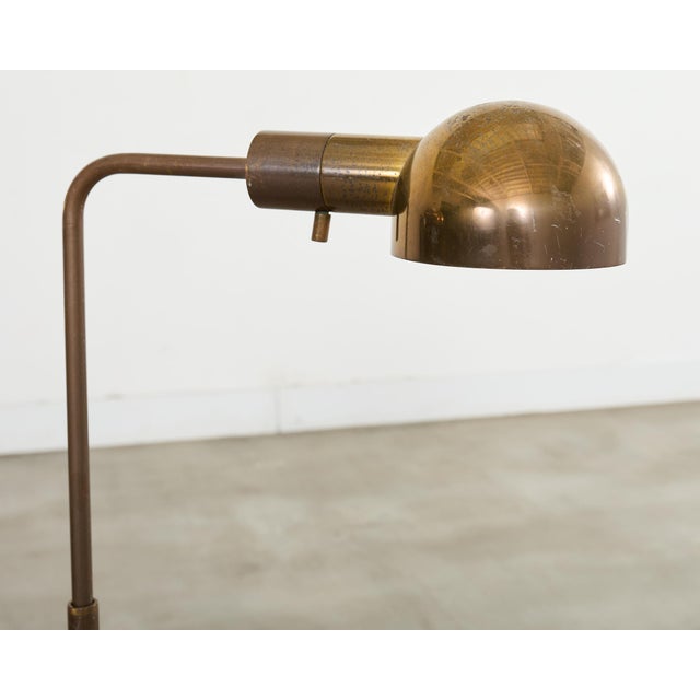Pair of Midcentury Casella Patinated Brass Pharmacy Floor Lamps For Sale - Image 9 of 17