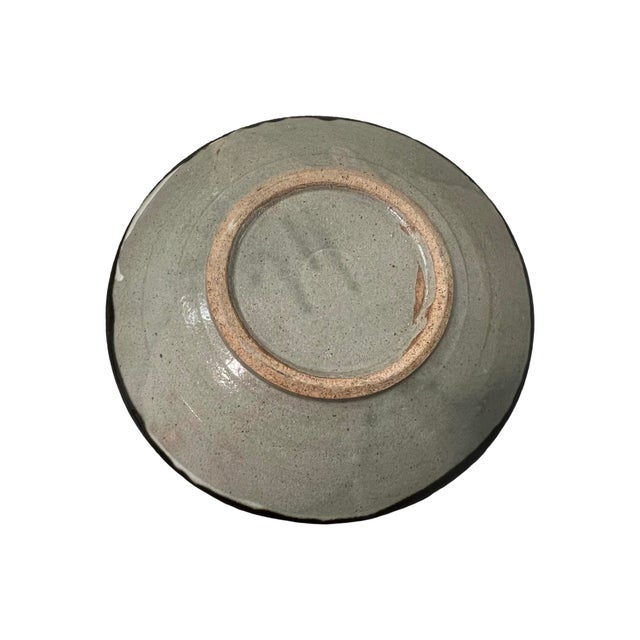 Mid-Century Modern Vintage Mid Century Modern Studio Pottery Large Ceramic Plate Dish Glazed 1970s For Sale - Image 3 of 4