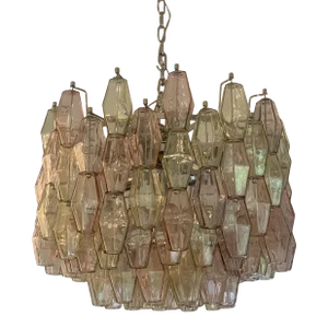 Contemporary “Poliedri” Murano Glass Chandelier