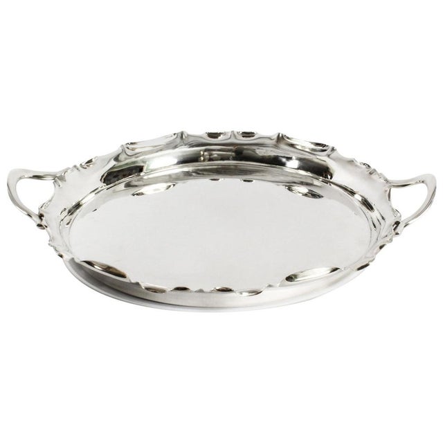 Victorian Silver Plated Tray from Walker & Hall, 1880 For Sale - Image 10 of 10
