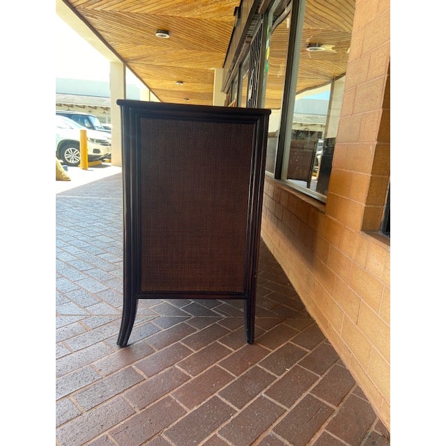 Mid-Century Modern Modern Barbara Barry for Baker / McGuire Rattan, Oak & Raffia Sideboard Buffet For Sale - Image 3 of 11