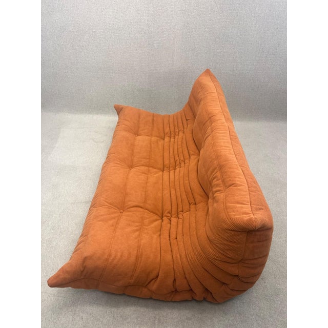 Orange Orange Togo Three-Seater Sofa from Ligne Roset, 2013 For Sale - Image 8 of 16