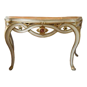 19th Century Wooden White Console Table