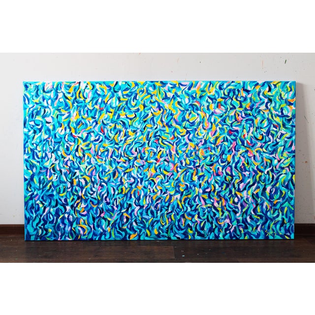 Royal Blue Artist Andrei Sitsko "Evening Reflection. Lago Di Garda. Italy." Modern Original Painting For Sale - Image 8 of 10