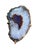 Unusual Modern Handcrafted Drinks Table. Oval Top with Brown and Purple Quartzite with a textured edge on a gilded steel...