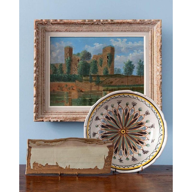 Blue Amélie Parenteau, Ruined Landscape, Oil Painting on Canvas, Late 19th Century, Framed For Sale - Image 8 of 10