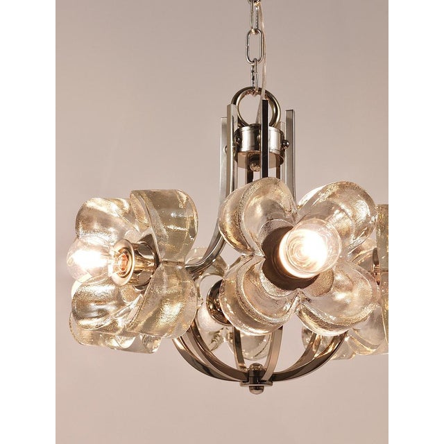 Crystal Glass Flower Pendant attributed to Sische, Germany, 1970s For Sale - Image 8 of 18