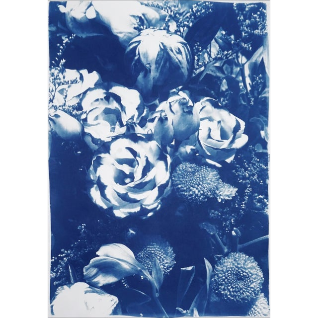 2020 Blue Bouquet Contemporary Cyanotype on Watercolor Paper For Sale